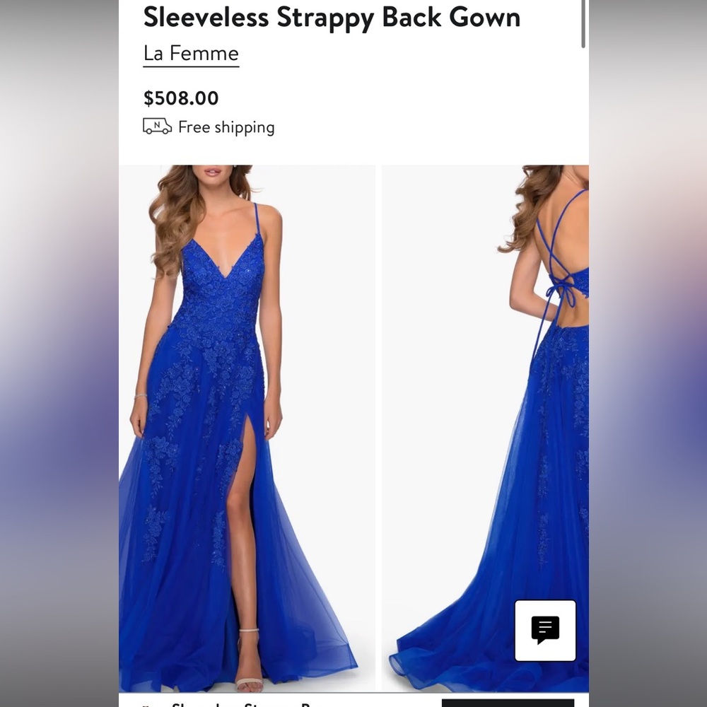 La Femme Sleeveless Strappy Back Gown GORGEOUS!!!